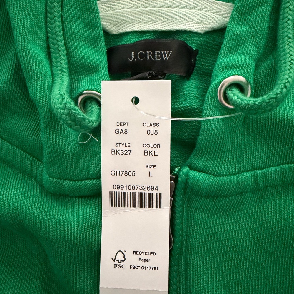 J. Crew Emerald Green Half-Zip Hoodie - Picture 2 of 4